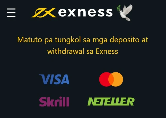 Mga deposito at withdrawal ng Exness.